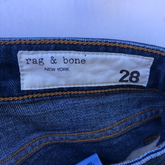 Rag and Bone Dre Low Rise Slim Fit Mid Indigo Boyfriend Jeans Size 28 - Picture 3 of 9